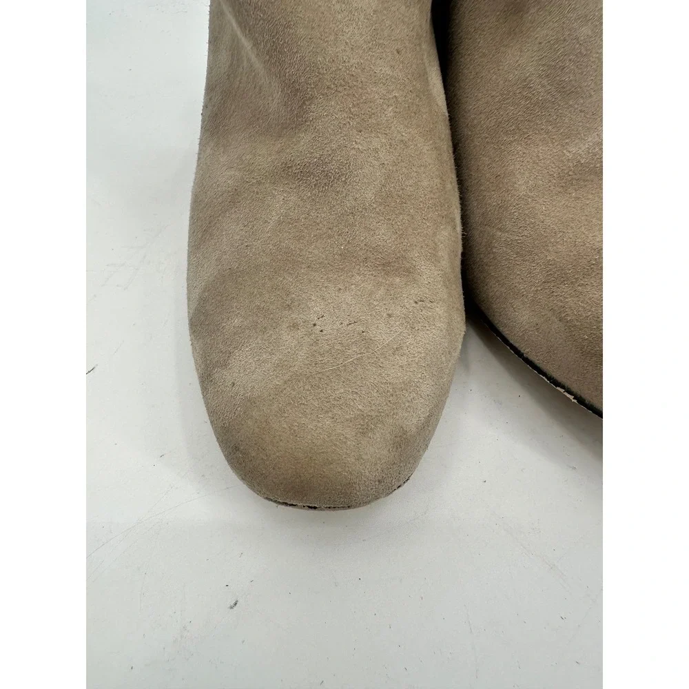 Latigo Suede Cutout‎ Block Heel Ankle Booties Taupe Size 7.5M
